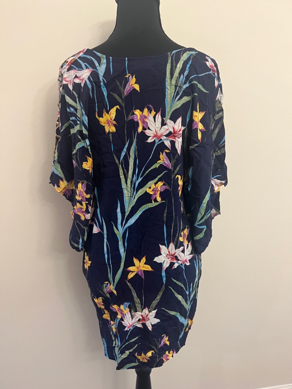 Trina Turk Navy Floral & Geometric Swim Coverup - Picture 3 of 6